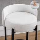 26 Inch Round Faux Leather Bar Stools Set Of 2 White