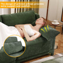 Elegant Green Chenille Two-Seater Sofa with Ottoman & Lumbar Pillows, Ergonomic Design, Easy Install