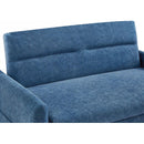 55.1' Pull Out Sleep Sofa Bed Loveseats Sofa Couch with Adjsutable Backrest, Storage Pockets, 2 Soft Pillows, USB Ports for Living Room, Bedroom, Apartment, Office, Blue (Old SKU: WF315689AAC)