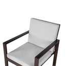 Elegant Patio Dining Set with Removable Cushions in Dark Brown Acacia Wood for Outdoor Spaces