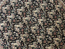 Round Oriental Rug 8x8 ft, William Morris Floral Pattern Carpet, 8 x 8 ft Round Rug, Black Cream and Tan 8ft Round Handmade Indo Persian Rug