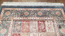 Silk Carpet 4x6 Blue, Panel Design, Four Seasons Pattern, Super Fine & Soft, Bamboo Silk, 4 x 6 Oriental Area Rug, High Quality, New Rug