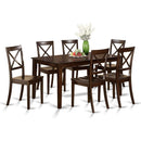 7 Piece Dining Table Set With 6 Chairs Wood Finish