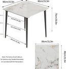 Square Sintered Stone Dining Table 31.5 Inch Modern Kitchen