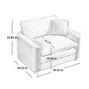 Modern Living Room Sofa Two-Piece Set, Grey Corduroy, Single and 3-Seater Sofas