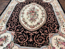 Aubusson Rug 8x10, Floral, Wool Pile, Elegant, European Design, Handmade, Fine