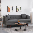 Comfy 3-seat Sofa with Wooden Legs, for Living Room and Study
