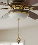 Polished Brass Pineapple Ceiling Fan Pull, 3"h with 12" Polished Brass Chain