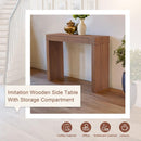 Elegant Dark Wood Grain Bar Table-50 Inches Long, a Practical Choice for Modern Homes.Dark Wood Grain Texture Sticker,Equipped With Two Drawers.Serving As A Bar Table Or A Desk.