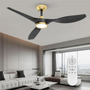 52 Inch Black Gold Indoor Ceiling Fan With LED Light