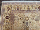 Pakistani Carpet 9x12, Finely Hand Knotted 270 KPSI, Cream, Allover Pattern