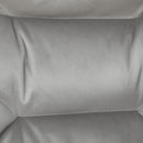 Fabric Lounge Chair With Ottoman Light Gray Overstuffed Padding