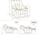 Grey Fabric Electric Recliner Chair With Heat And Vibration