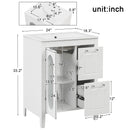 24' Bathroom Vanity with Sink, Bathroom Vanity Cabinet with Two Drawers and Door, Adjustable Shelf, Solid Wood and MDF, White (Old Sku:WF309411AAK)
