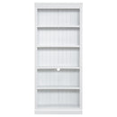 83.4' Tall Wood Bookcase with light strip,5-Tier Decor Bookshelves with Adjustable Shelves,Storage Organizer for CDs/Books,Free Standing Storage Shelves for Living Room,Home Office,White