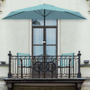 9Ft Half Patio Umbrella With Easy Crank Shade For Decks
