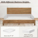 King Size Acacia Wood Platform Bed Frame With Headboard