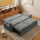 Gray Queen CorduroyTexture Transformable Sofa Bed USB