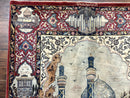 Persian Isfahan Pictorial Rug 3.6 x 5.7, Very Fine 400 KPSI, Historical Buildings, Signed By Masterweaver, Handmade