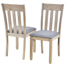 TREXM 5-Piece Wood Dining Table Set Round Extendable with Chairs Natural Wood Wash Solid Wood Construction