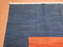 Blue and Red Turkish Kilim Rug, New 6x9 - 7x10 Flatweave Area Rugs, Hand Woven, Wool Handmade Oriental Kilim Abstract Modern Boho, Minimal