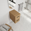 Floating Bathroom Vanity Drawer Base, Wall Mounted Storage With 2 Drawers - Light Oak