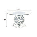 Noralie - 52" Round Dining Table - Mirrored & Faux Diamonds