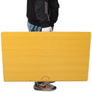 Portable Folding Work Table with Measuring Tape and Angle Finder, Black Steel, 39x23.6x29 inches