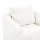 360° Swivel Barrel Sofa Chair with Throw Pillow, Chenille Upholstered Accent Chair, Beige, 38.2'