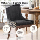 Dining Chairs Set Of 2 High Back Upholstered Fabric With Solid Wood Legs