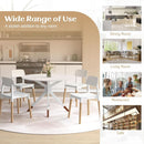 White Wooden Dining Chairs Set of 4 With Ergonomic Backrest