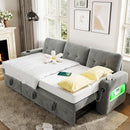 84Inch LShaped Sleeper Sofa Integrated Storage System
