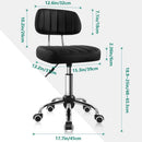 Black Height Adjustable Swivel Stool With Back Support