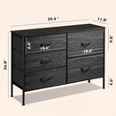 Fabric Dresser With 5 Drawers Charcoal Black Wood Grain
