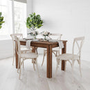 Rustic Brown Solid Wood Dining Table 46x30 Seats 4