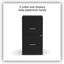 Soho Two Drawer Vertical Letter File Cabinet Black With Key Lock 14 x 18 x 24.1 In