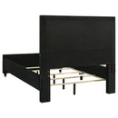 Ravenne Velvet Upholstered Queen LED Panel Bed Black