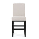 25' Contemporary Upholstered Counter Stools with Nailhead Trim (Set of 2), Wheat/Matte Black, Fabric