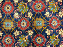 Navy Blue Antique Persian Rug 7x11, Veramin Mina Khani Repeated Allover Pattern, Vintage Authentic Hand Knotted Handmade Wool Room Sized Carpet