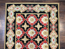 Vintage Runner Rug 3.5 x 14, Long Runner Rug, Stark Custom Made Carpet, European Design, Red Black Ivory Tan, Long Rug for Hallway