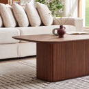 Coffee Table Walnut Wood Surface and Black Metel Feet