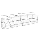 Slipcovered Long Sofa, 4 Seater Sofa with Removable Cover, Extra Deep Couch for Living Room, ,Chenille Fabric Cloud Like Comfy Sofa Couch, Orange Chenille Fabric