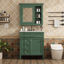Bathroom Vanity With Medicine Cabinet, Royal Mirror Cabinet, Modern Bathroom Storage Cabinet With 2 Soft Closing Doors And 4 Drawers