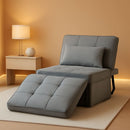 Light Grey Contemporary Convertible Sofa Bed Ottoman