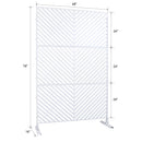 Outdoor & Indoor Privacy Screen Metal Privacy Screen 76' H×48' W, Freestanding Decorative Privacy Screen for Deck Balcony Patio, Privacy Fence Panels for Outside Lawn Garden PS113 WHITE