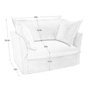 Slip-covered Armchair with 1 Big Back Cushion and 2 Big Toss Pillows, Single Deep Seat Comfy Single Couch Sofa Multiple Large Soft Pillows, Chenille Fabric, Orange