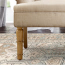 Warm Beige Tufted Loveseat Sofa Set With Rolled Arms And Linen Fabric