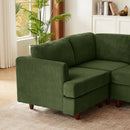 Modern Modular Sectional couch,6 Seaters Sleeper Sofa Upholstered Corduroy Free Combination Sofa(Green)