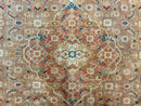Antique Persian Tabriz Khoy Rug 8x10, Handmade Wool Carpet, Light Green Beige, Vintage Rug for Modern Home