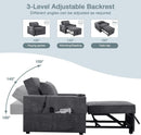 Light Grey Multifunctional Convertible Sofabed With Massage